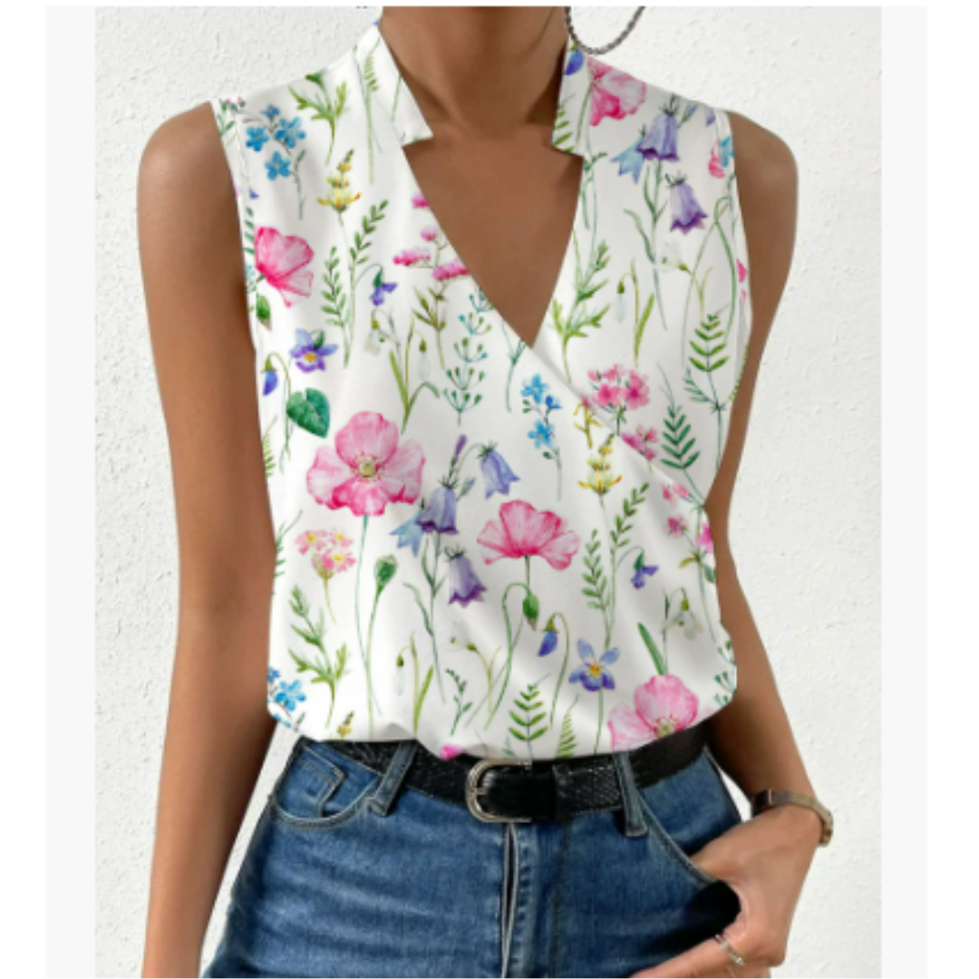 Amber | Soft Summer Casual Top with V-Neck for Women
