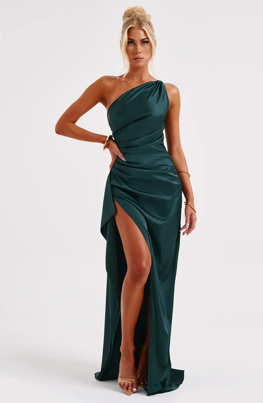 Isabeau | One Shoulder Satin Dress