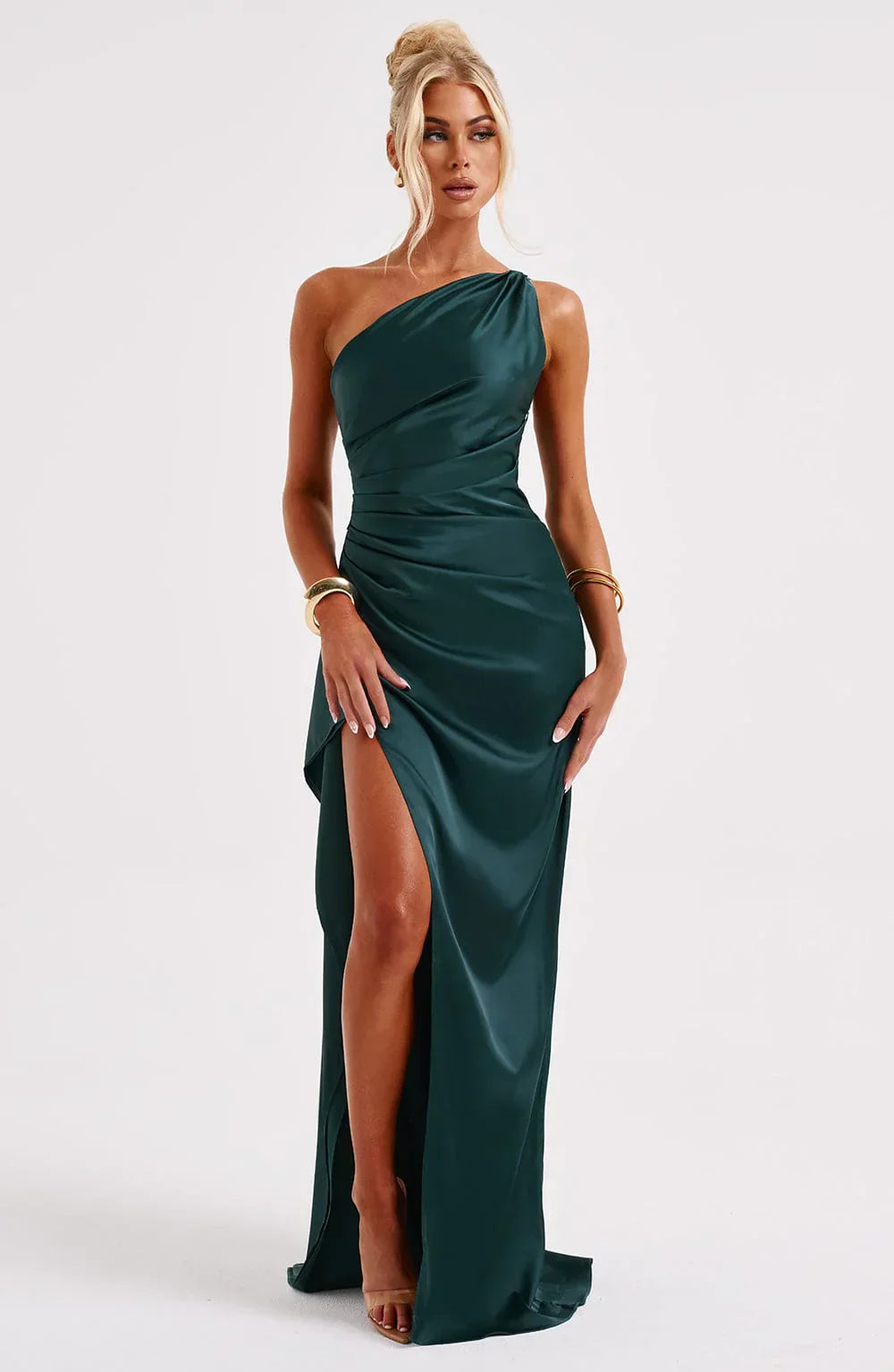 Isabeau | One Shoulder Satin Dress
