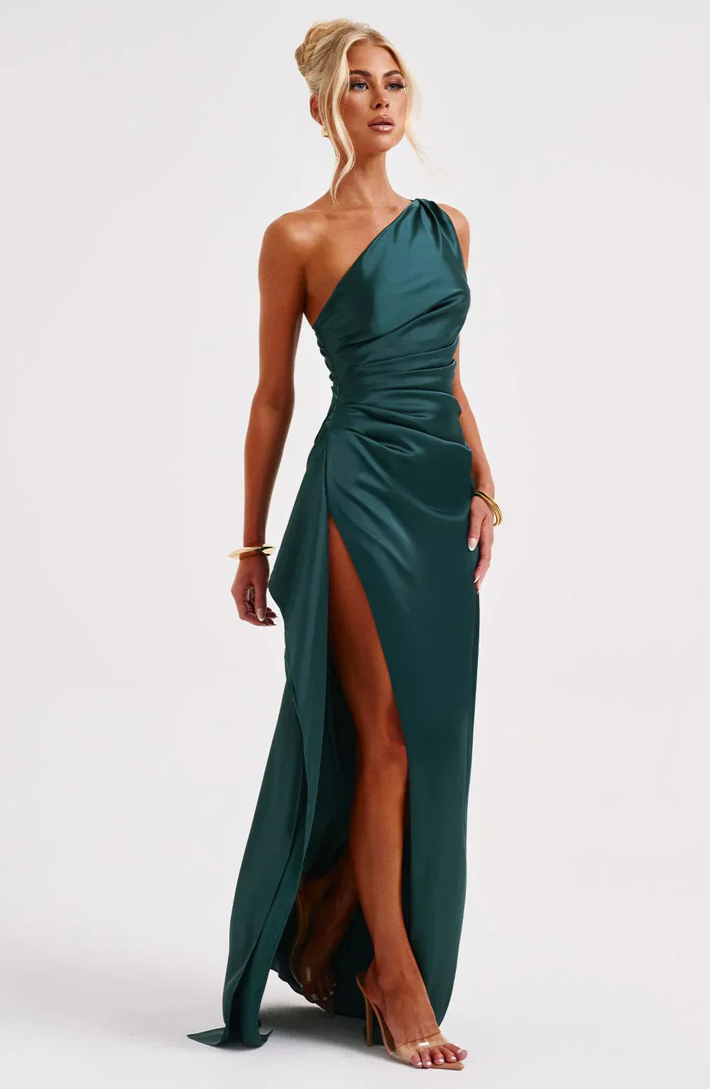 Isabeau | One Shoulder Satin Dress
