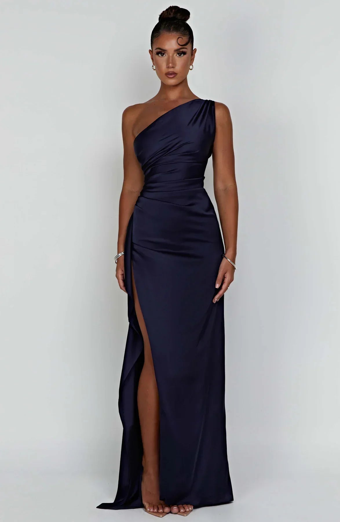 Isabeau | One Shoulder Satin Dress