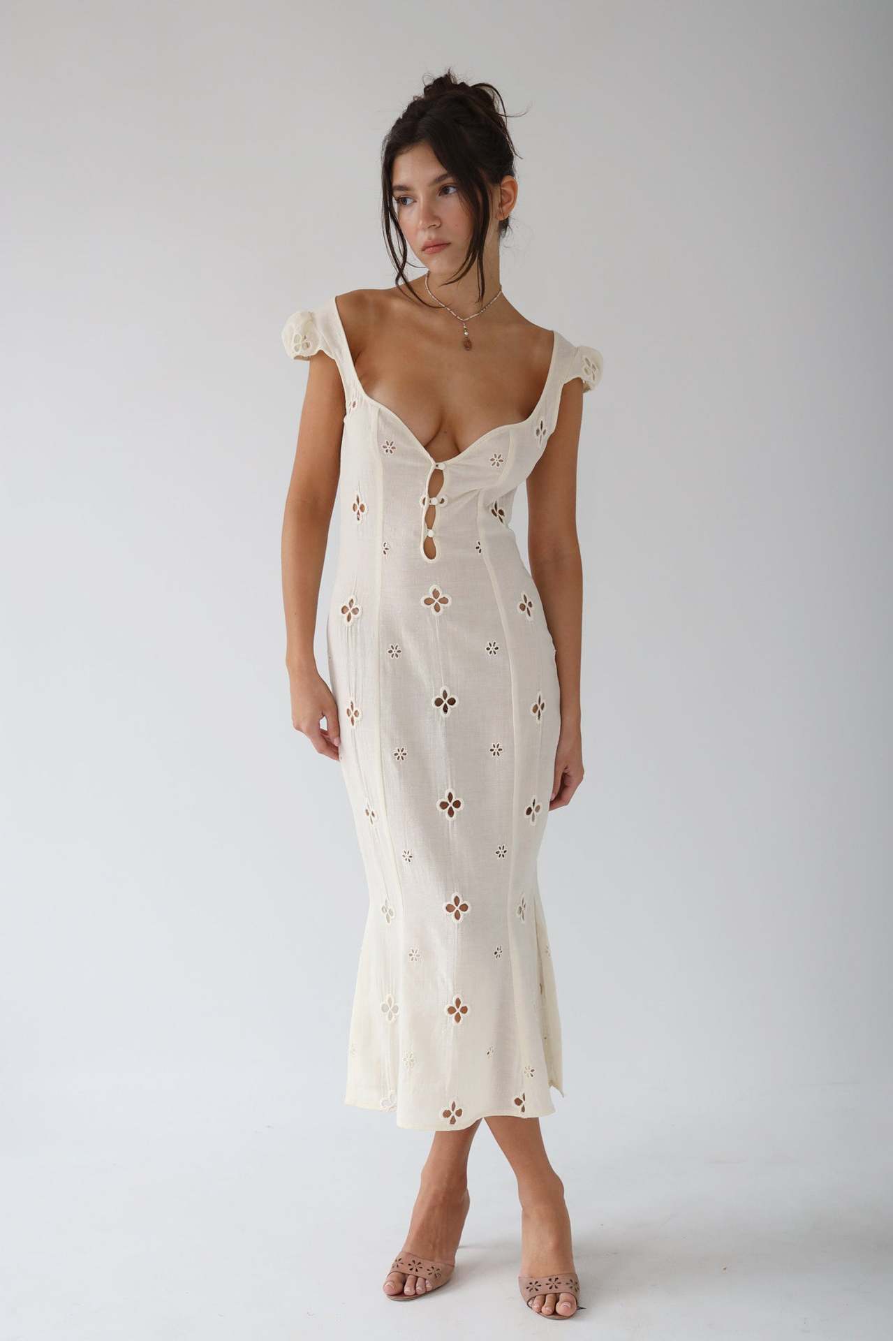 Greer | Vintage Embroidered Midi Dress