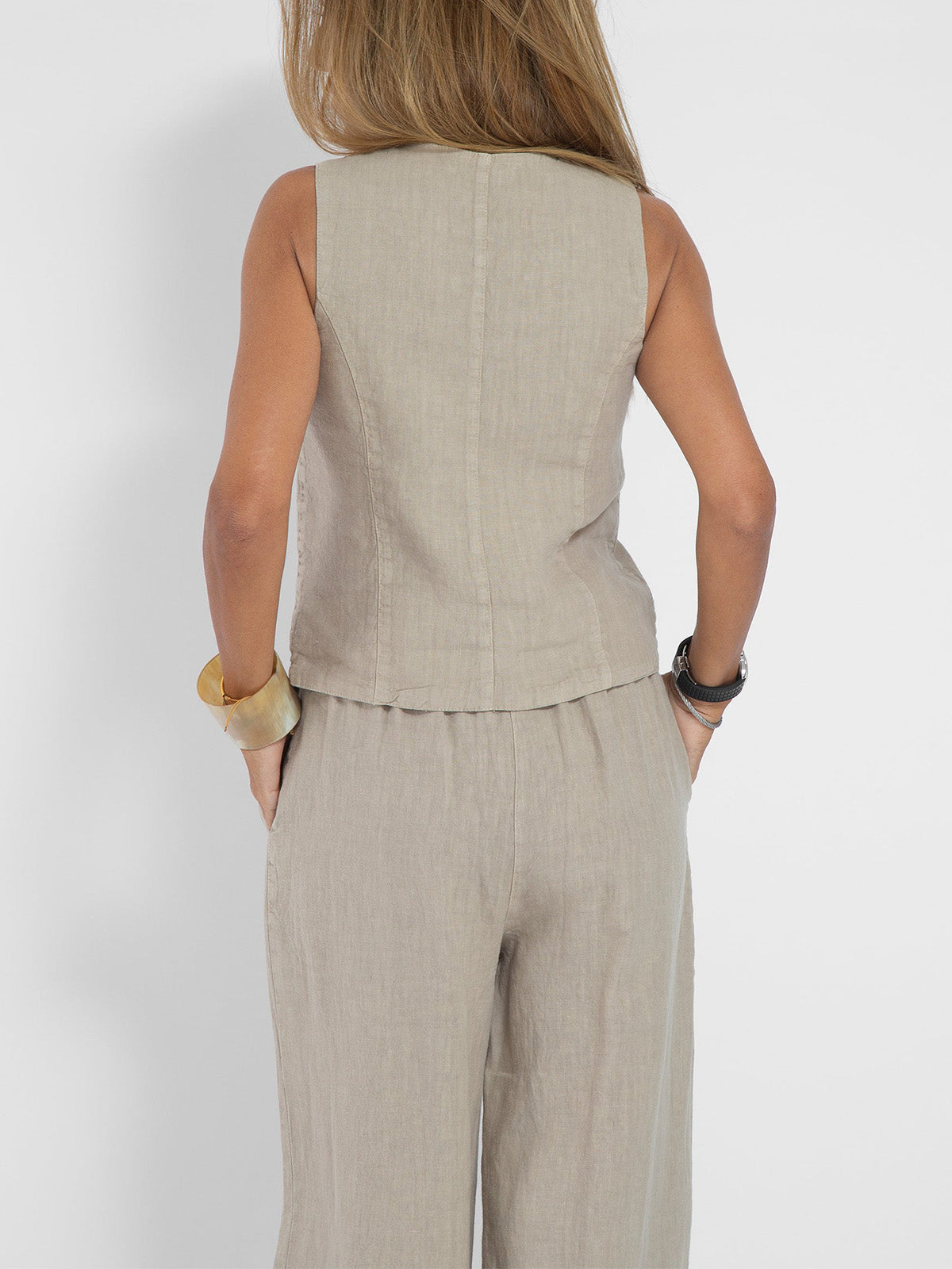 Eleanor | Sleeveless Linen Set