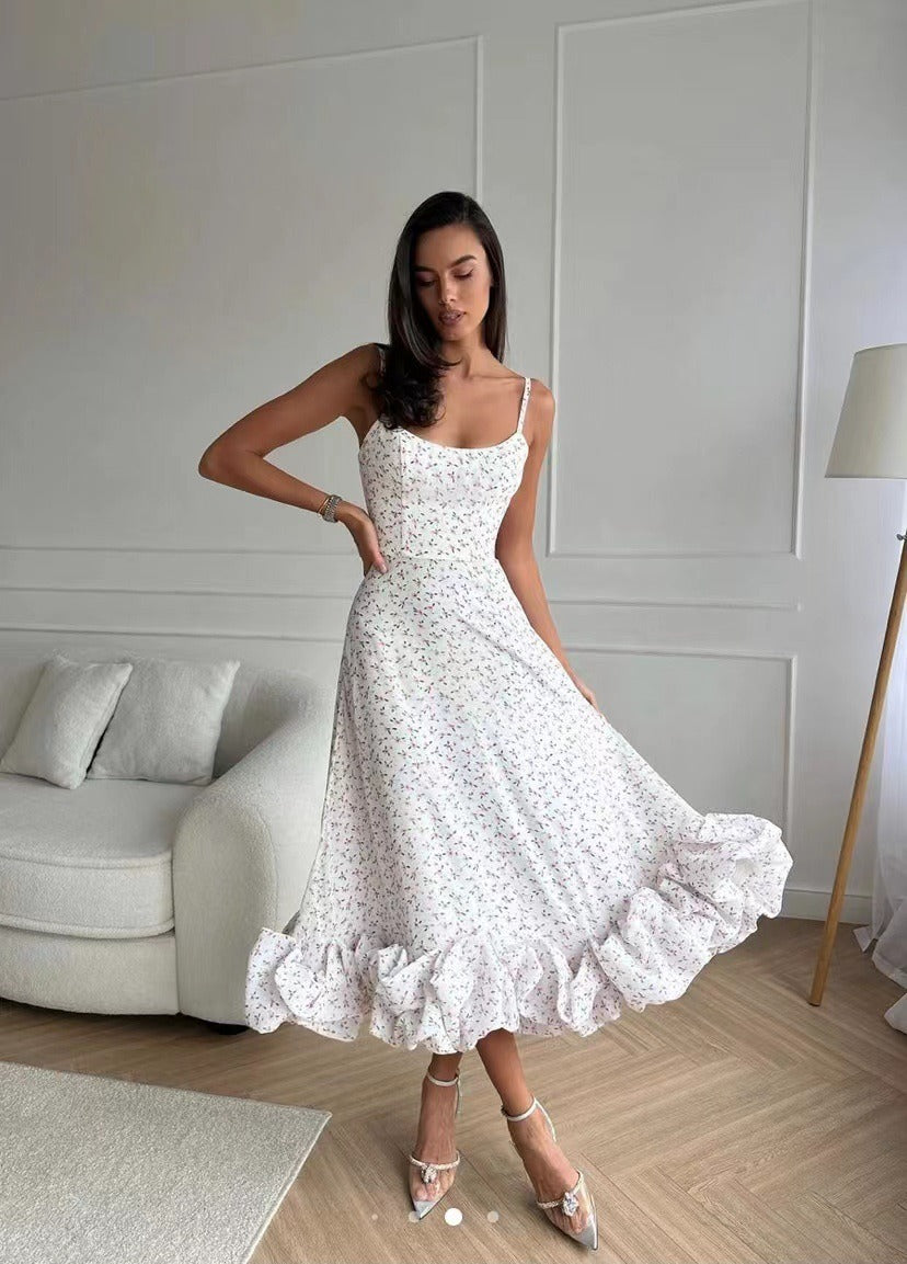 Rhea | Women's Spaghetti Strap Midi Dress