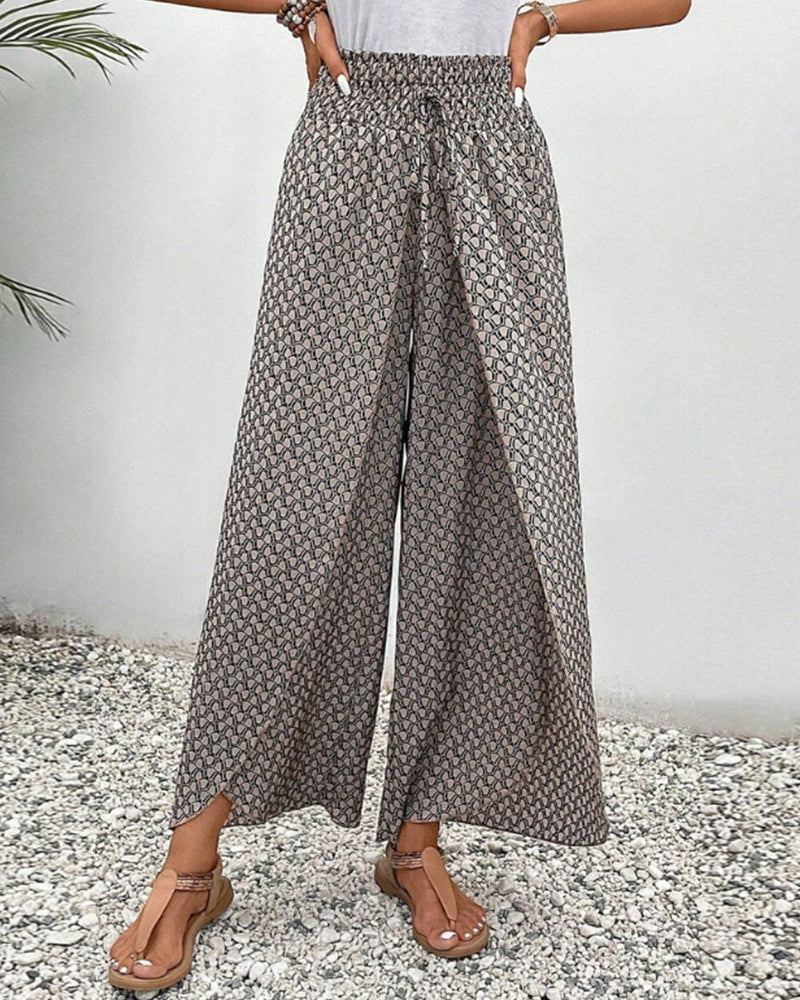 Honey | High-Waisted Summer Geometric Print Pants for Women
