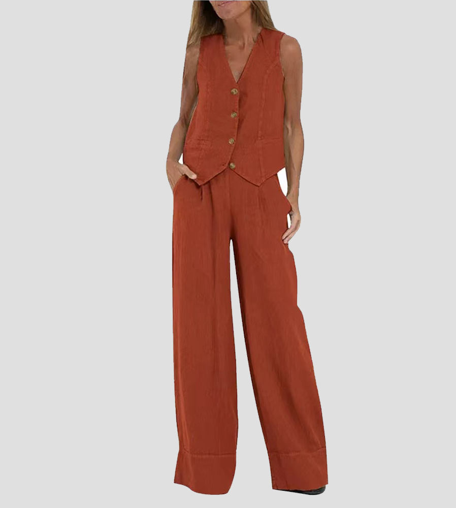 Eleanor | Sleeveless Linen Set