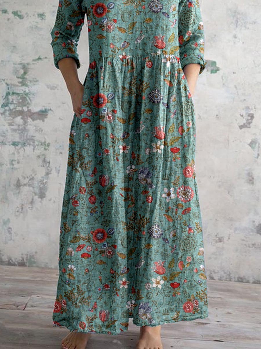 Calista | V-neck Floral Dress