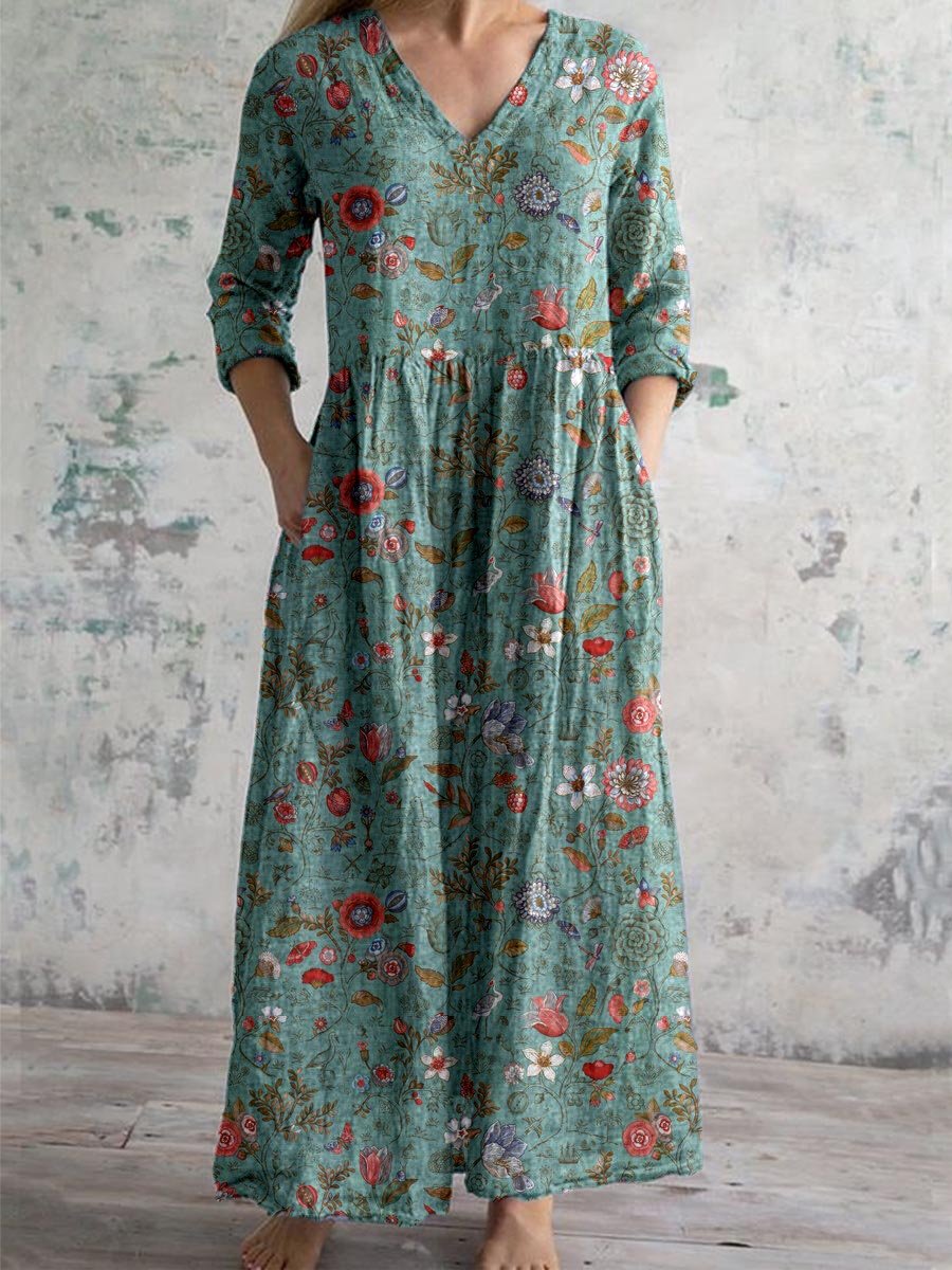 Calista | V-neck Floral Dress