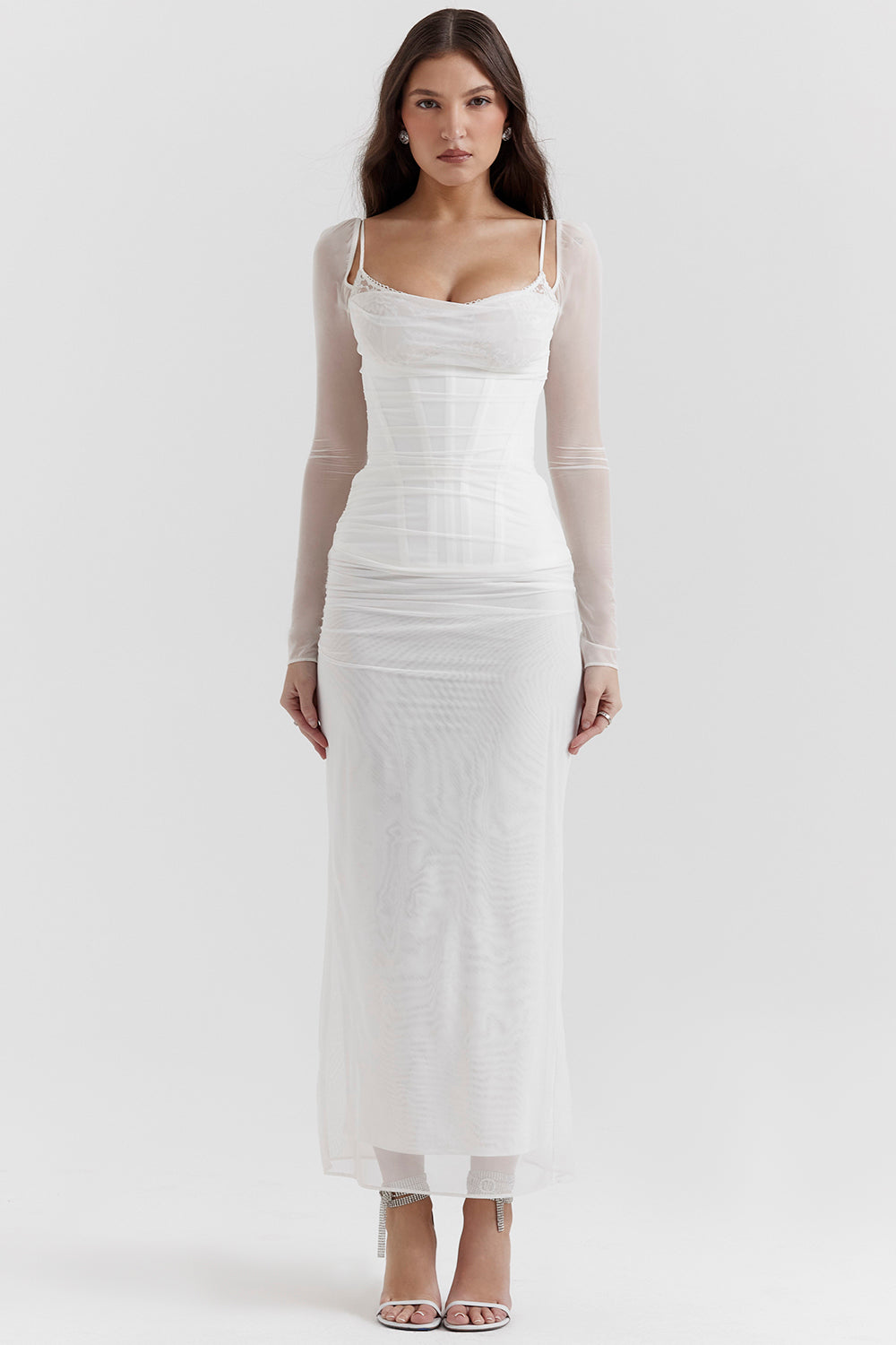 Nora | Deep Maxi Dress with Long Sleeves
