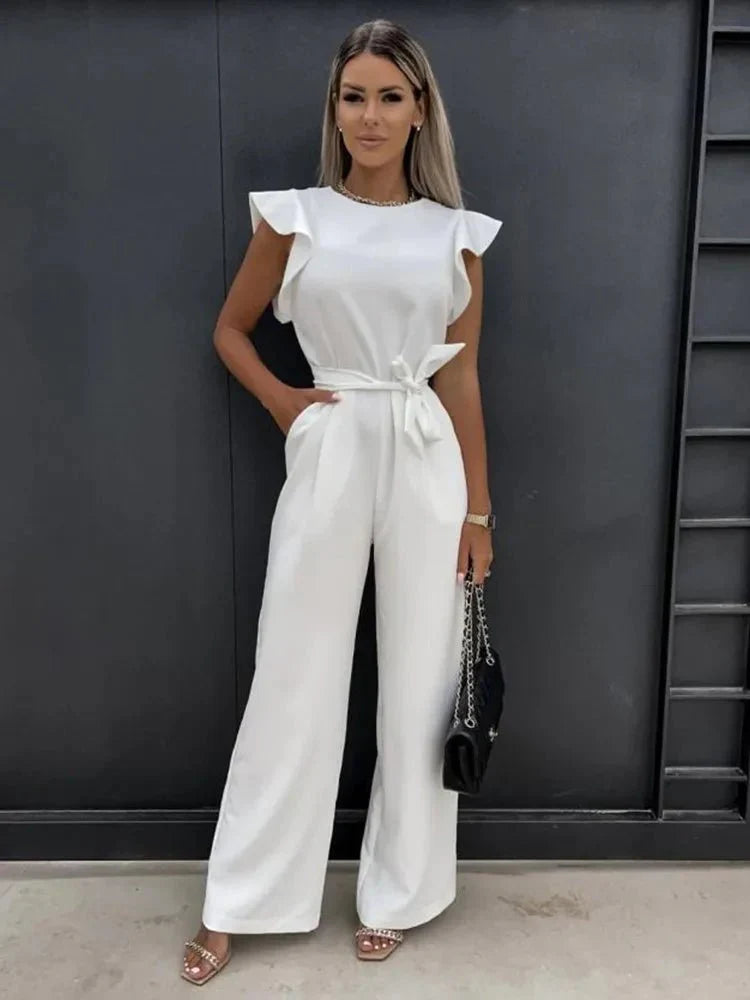 Eira | Ruffled Sleeves Jumpsuit Set