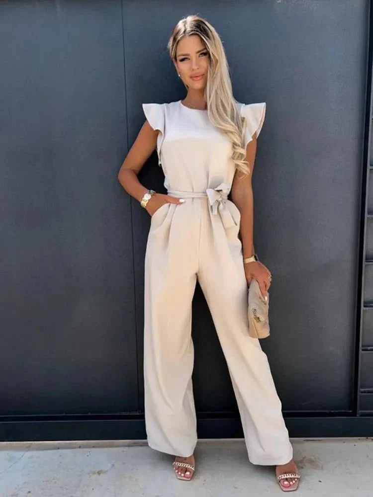Eira | Ruffled Sleeves Jumpsuit Set