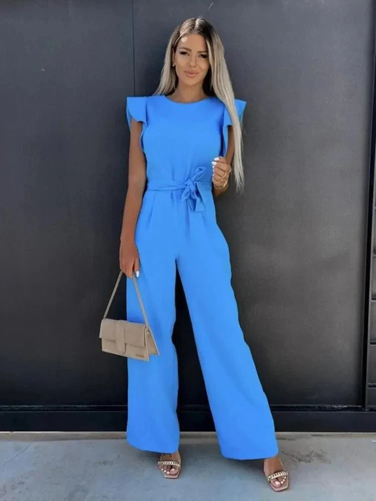 Eira | Ruffled Sleeves Jumpsuit Set