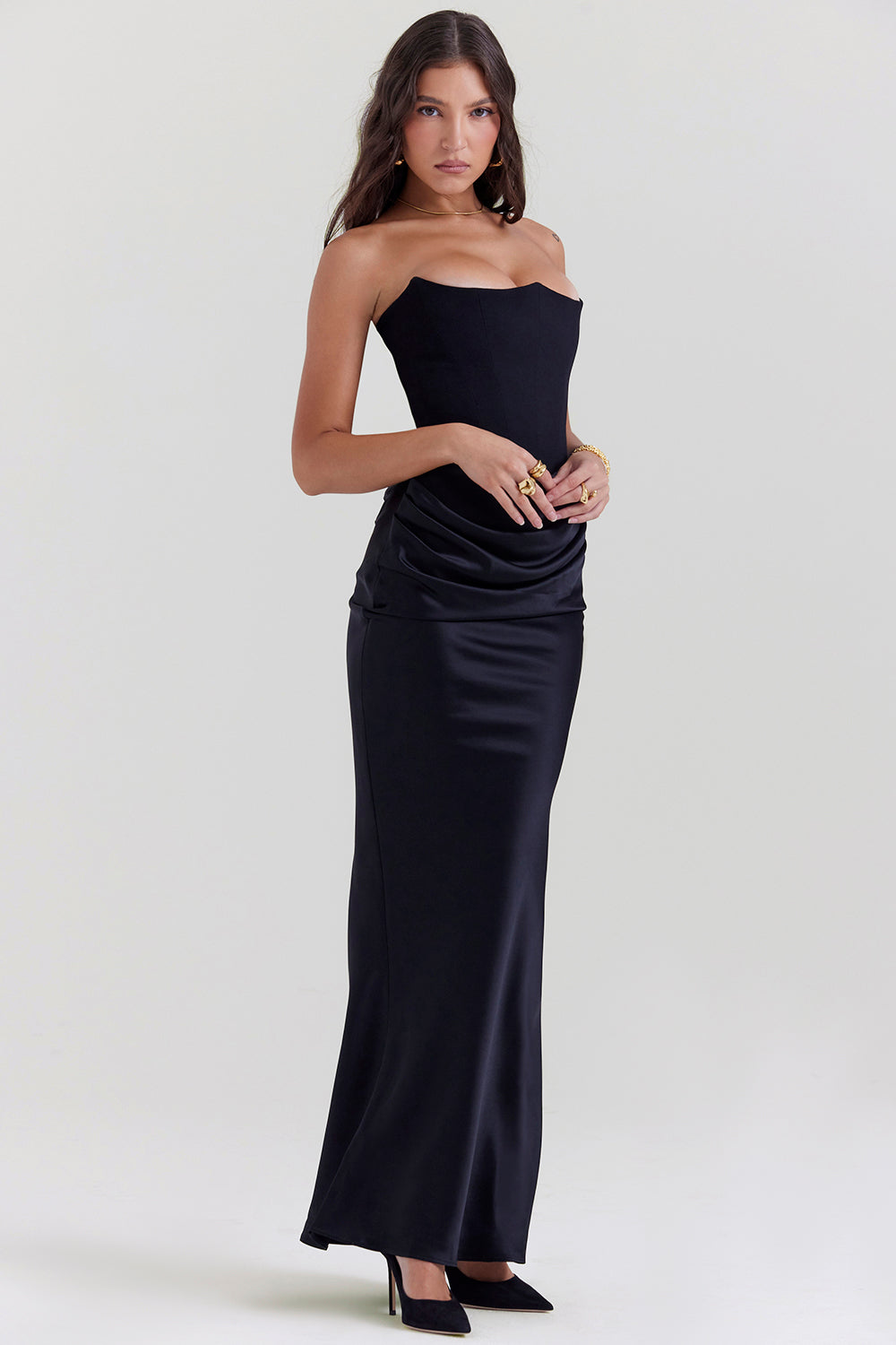 Romy | Strapless Corset Maxi Dress