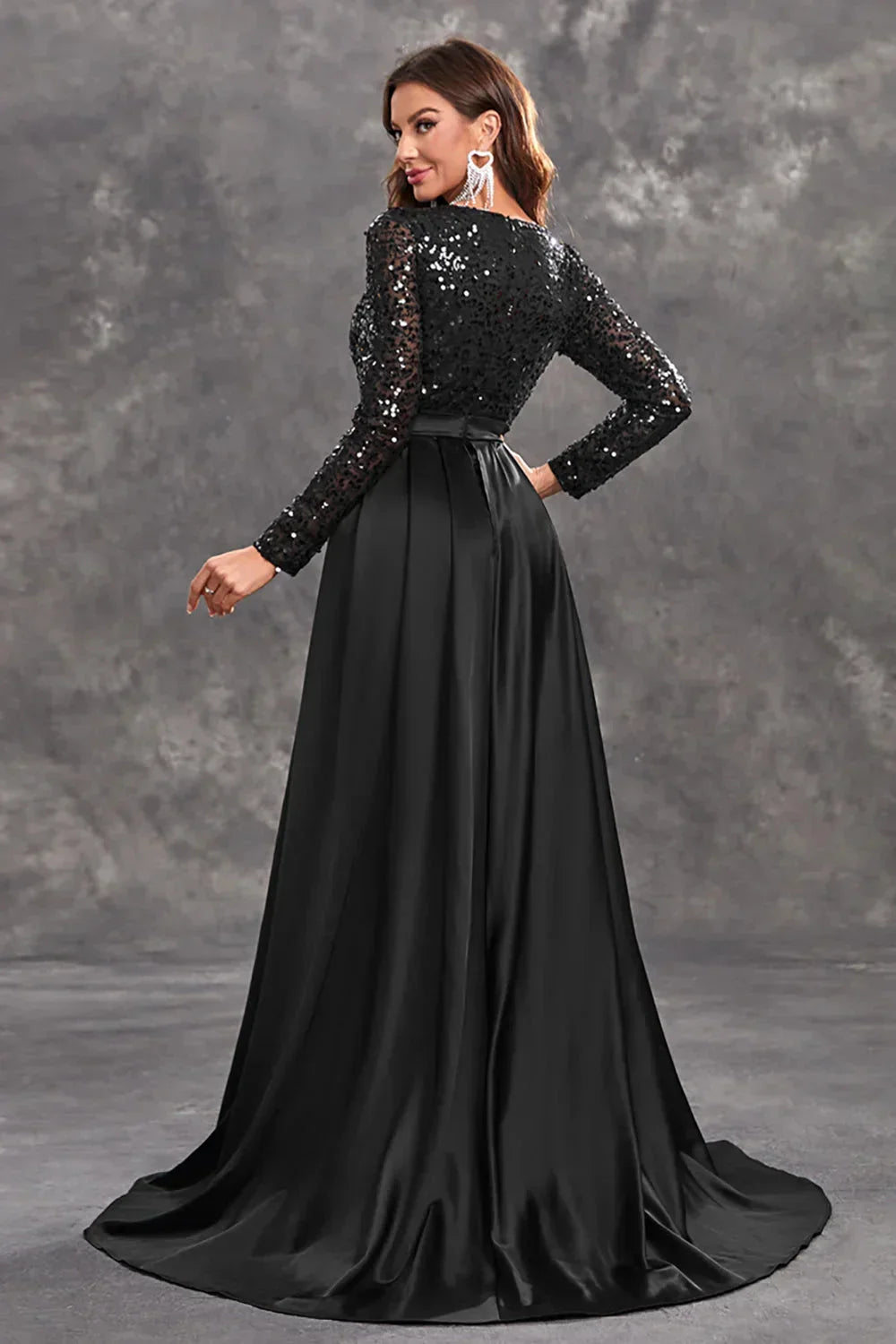 Seren | Women's Sequined Bodice Evening Dress with Flowing Skirt