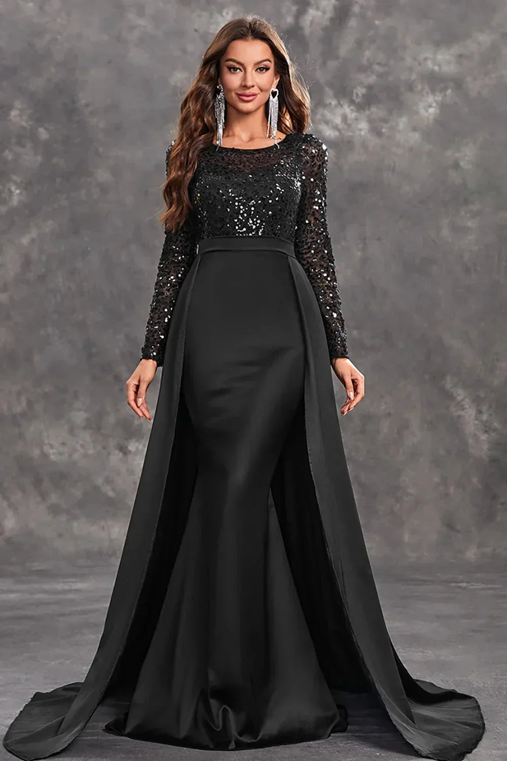 Seren | Women's Sequined Bodice Evening Dress with Flowing Skirt