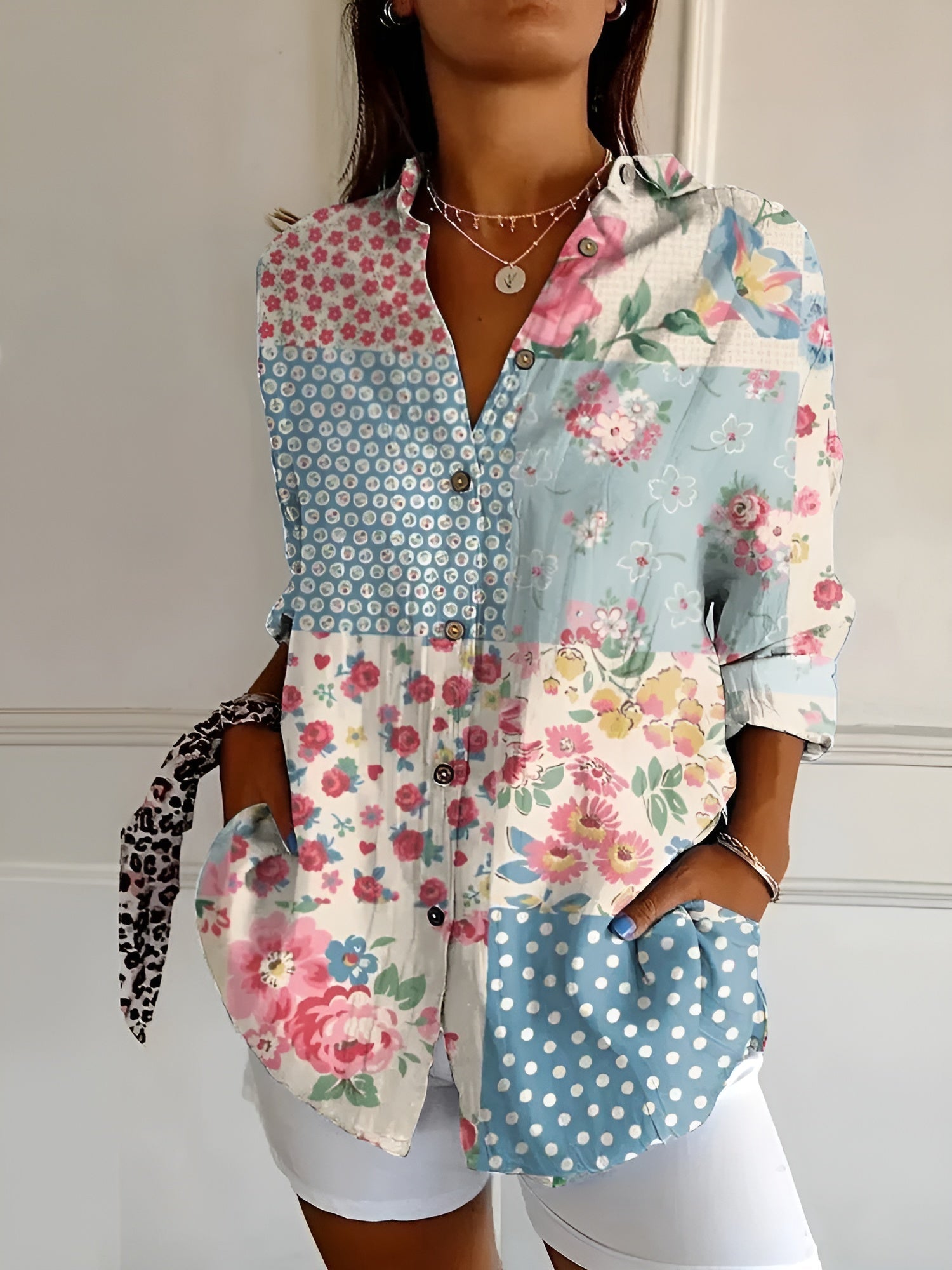 Rebecca | Floral Breeze Button-Up Shirt