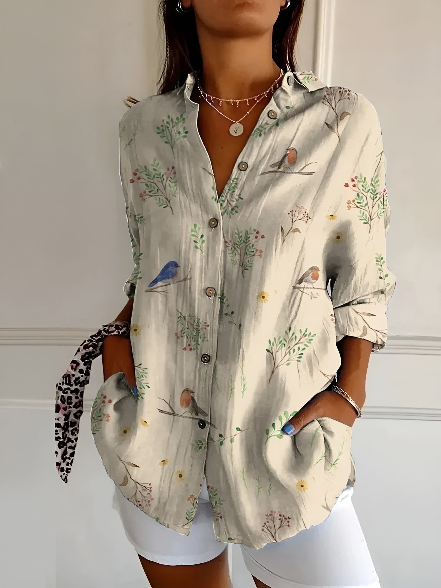 Rebecca | Floral Breeze Button-Up Shirt