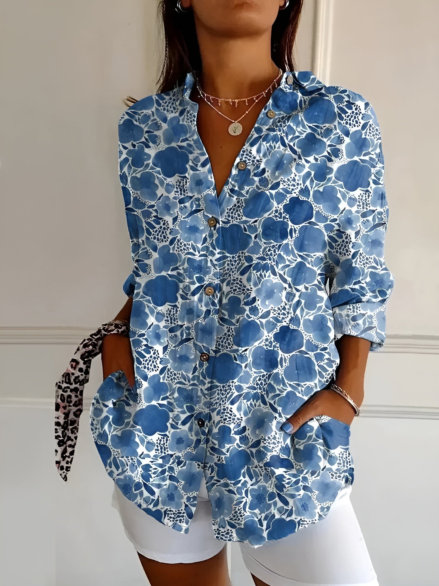 Rebecca | Floral Breeze Button-Up Shirt
