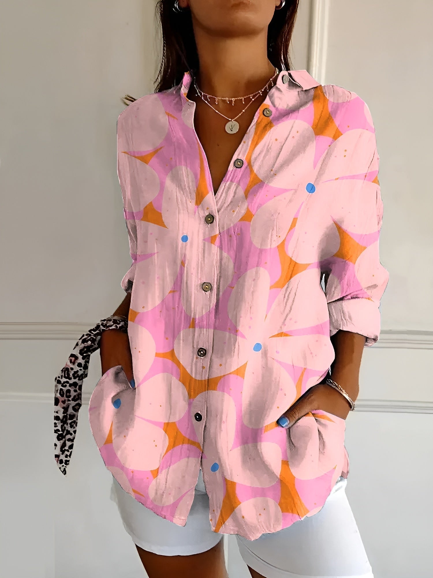 Rebecca | Floral Breeze Button-Up Shirt