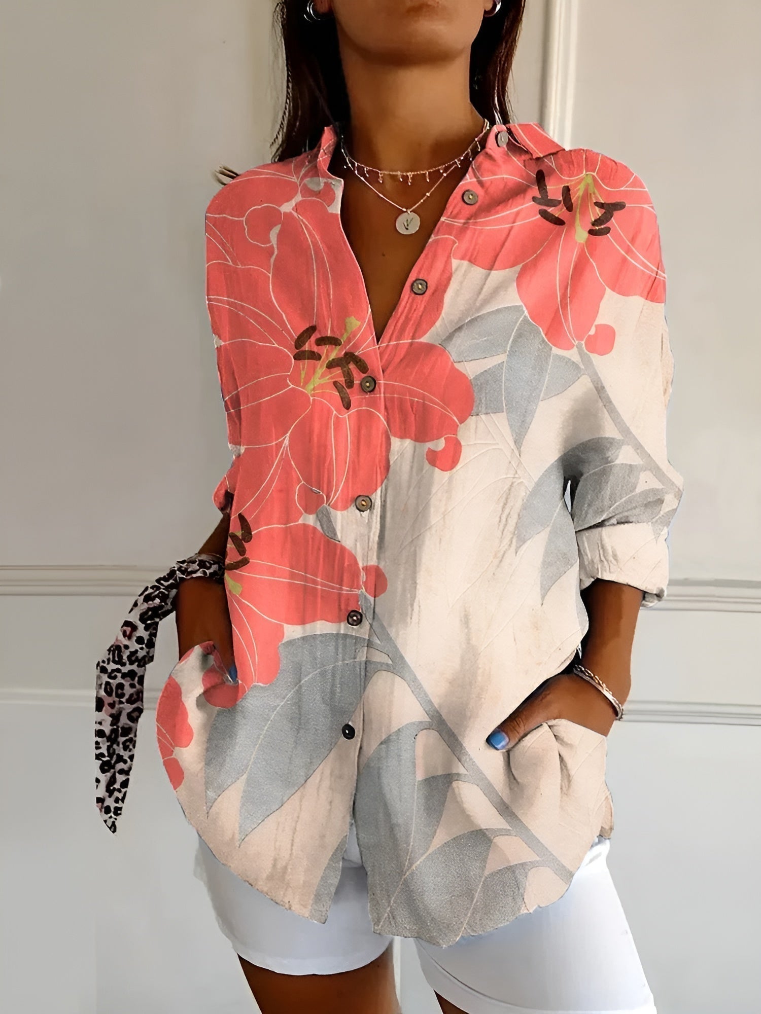 Rebecca | Floral Breeze Button-Up Shirt