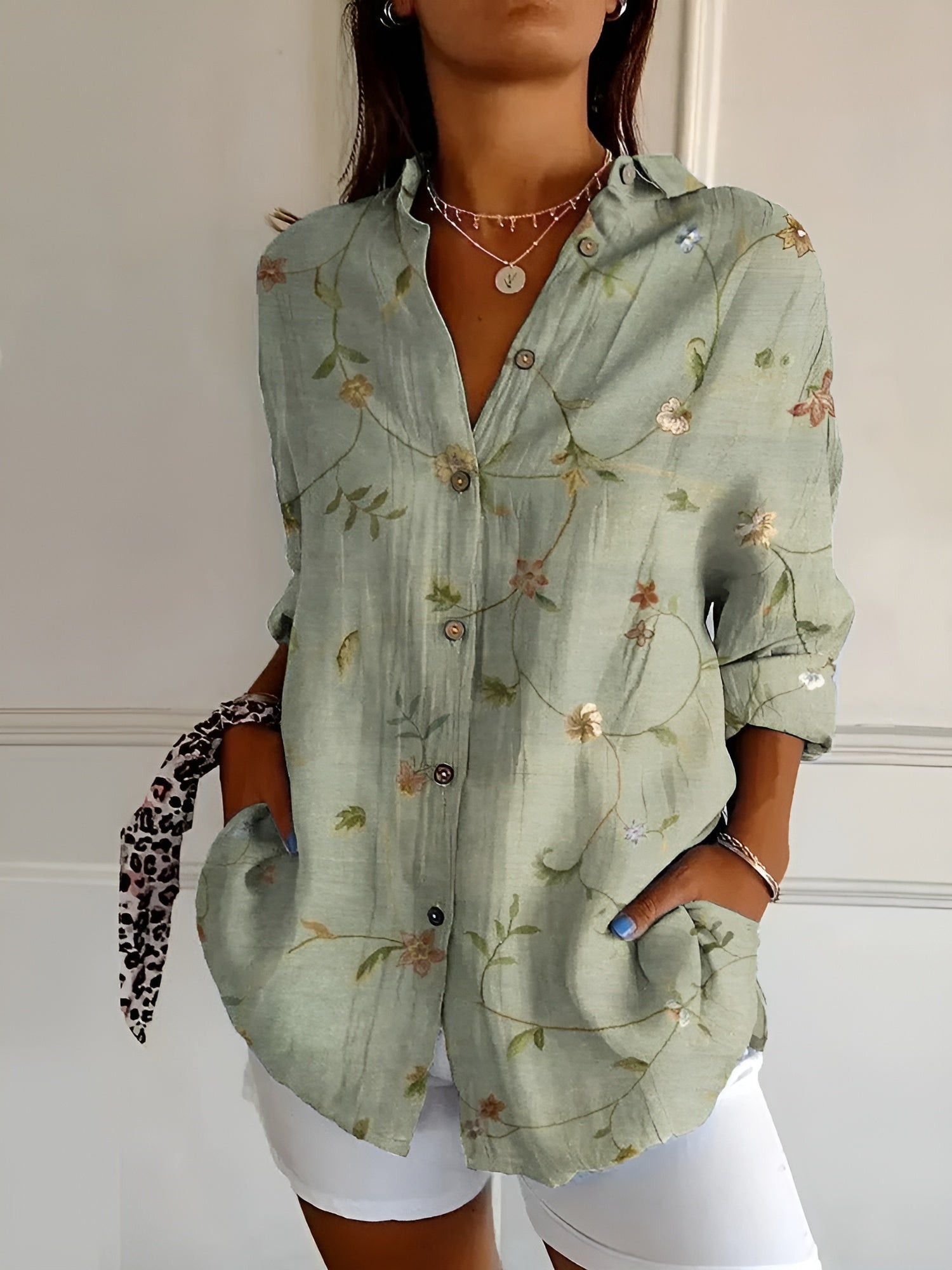 Rebecca | Floral Breeze Button-Up Shirt