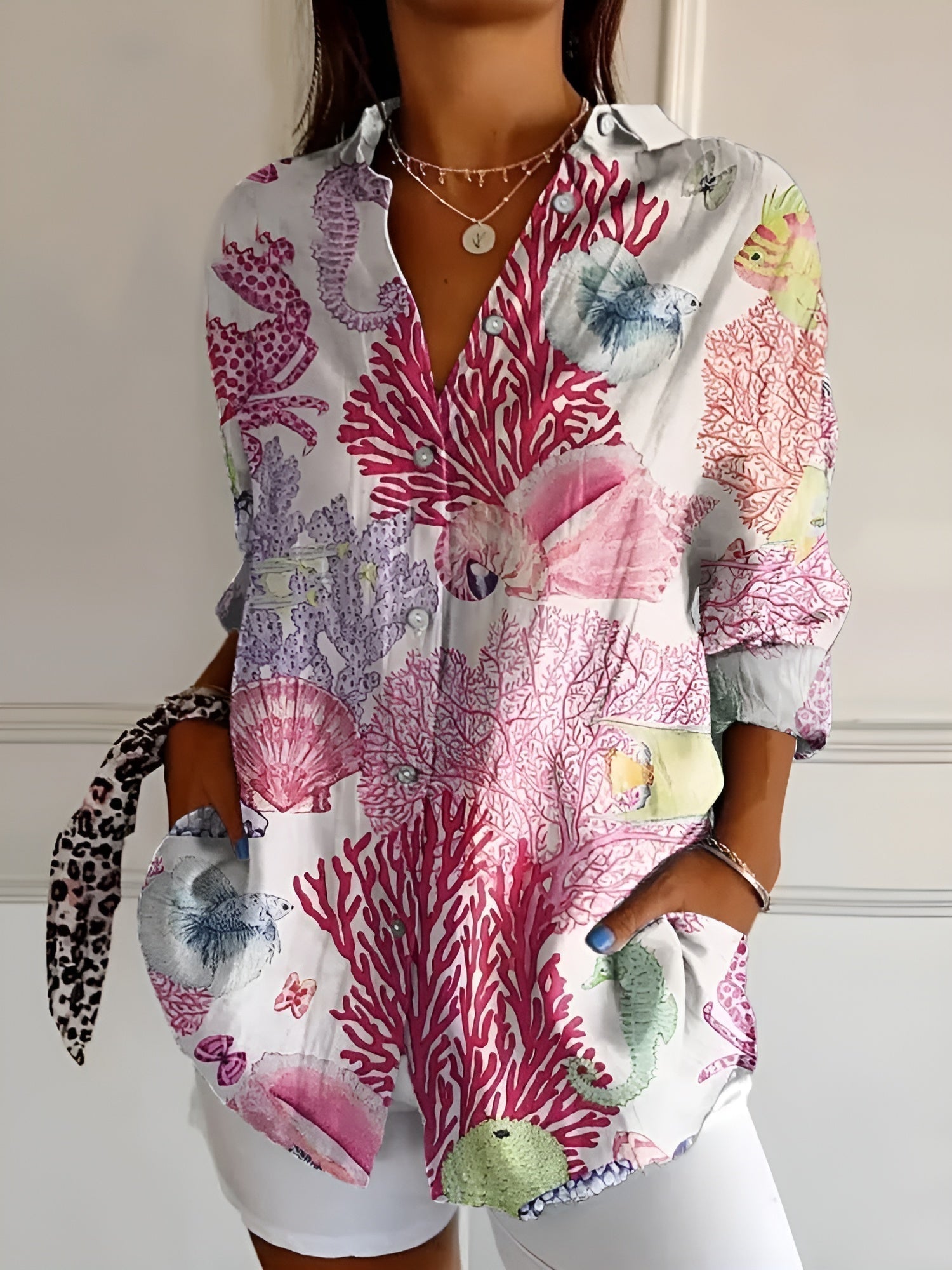 Rebecca | Floral Breeze Button-Up Shirt