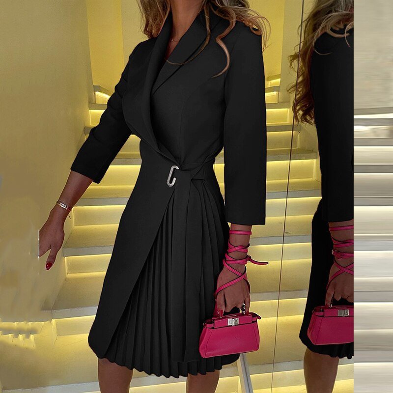 Inez | Elegant Collar Blazer Dress