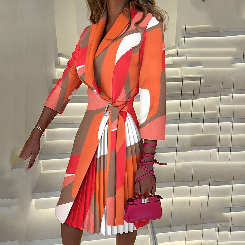 Inez | Elegant Collar Blazer Dress