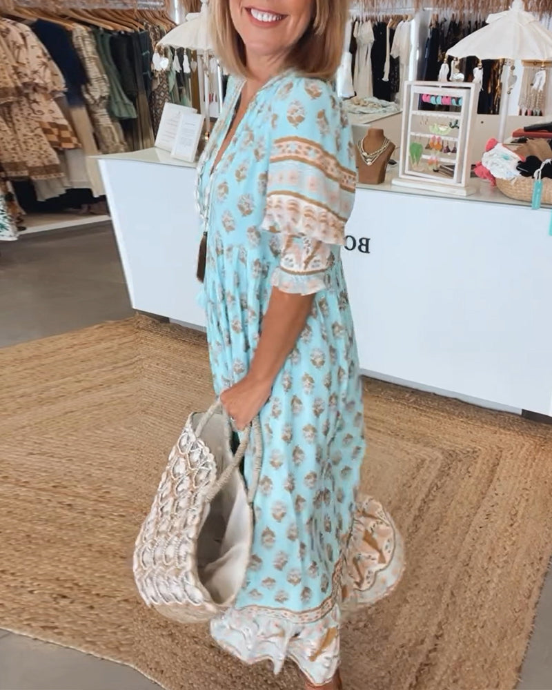 Tallulah | Printed V-Neck Dress
