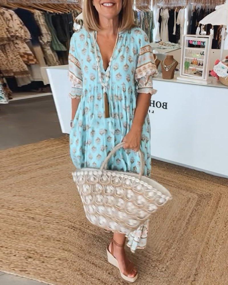 Tallulah | Printed V-Neck Dress