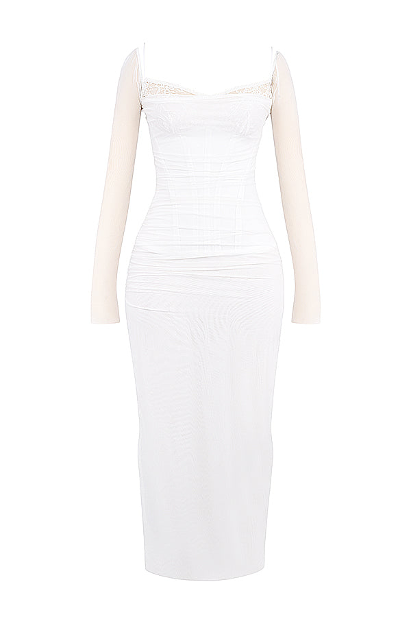 Nora | Deep Maxi Dress with Long Sleeves
