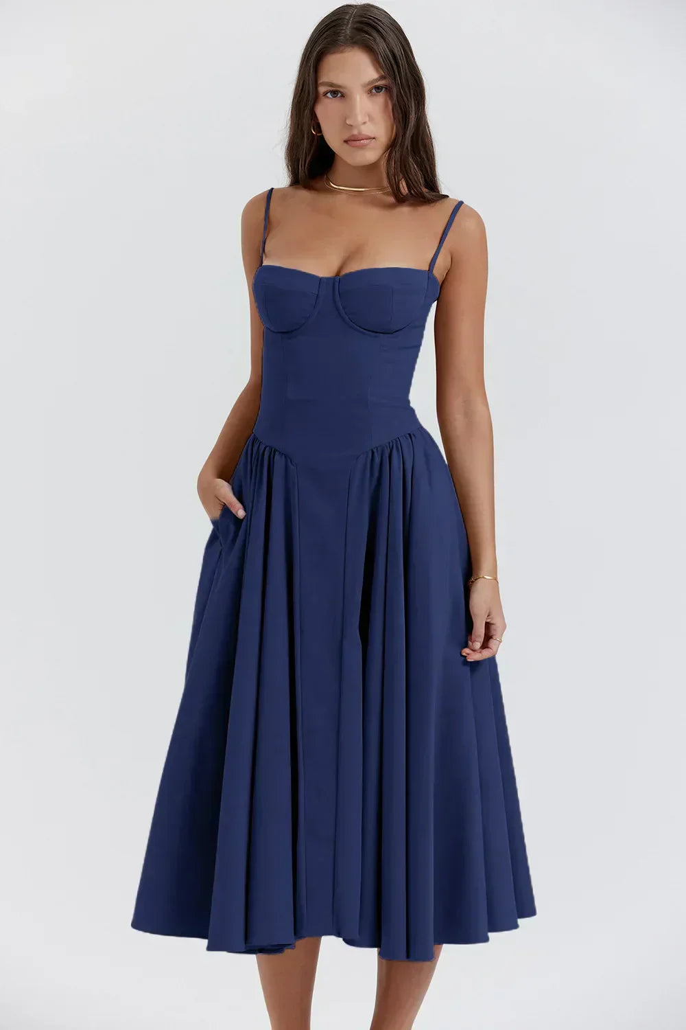 Lorelei | Sleeveless Corset Midi Dress