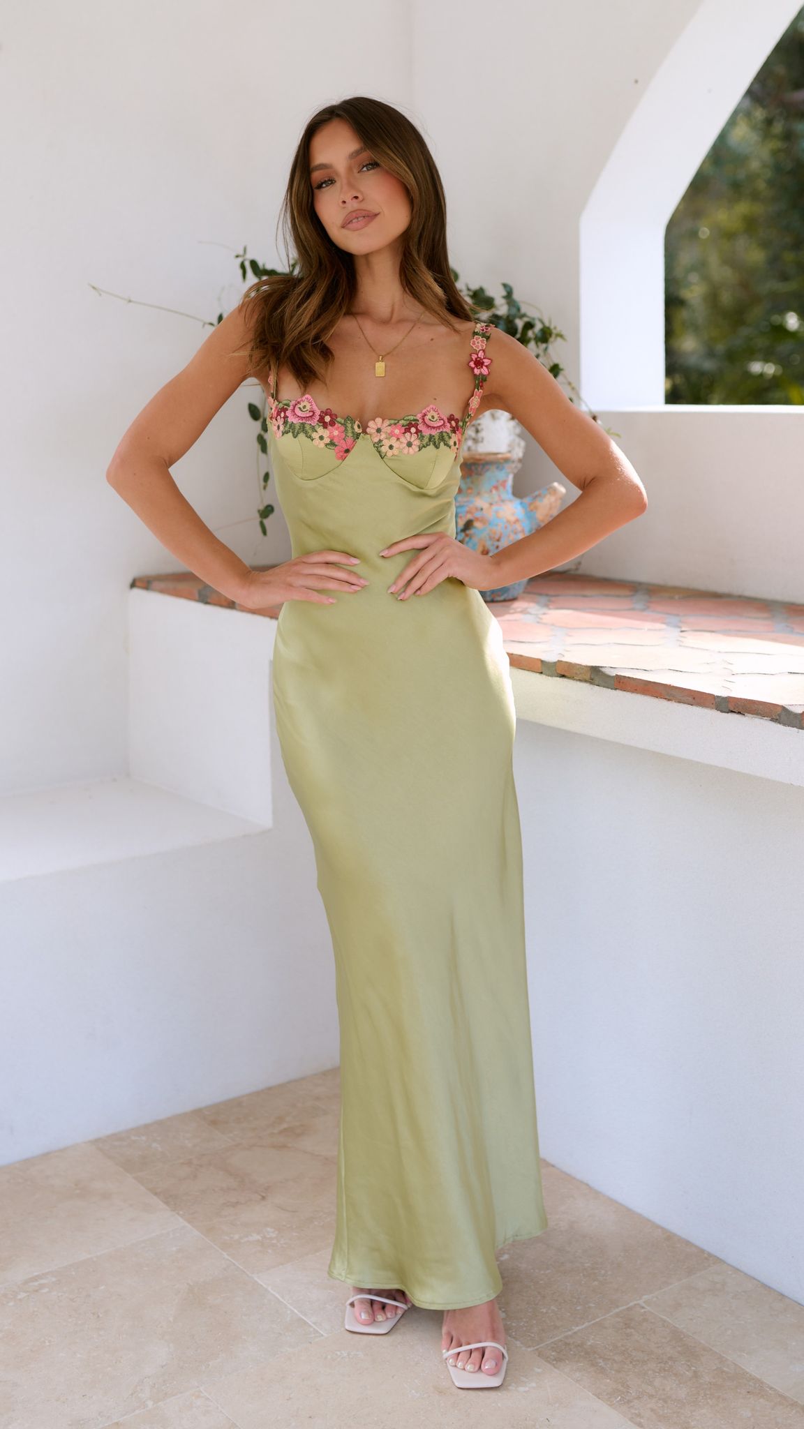 Francesca | Floral Detail Maxi Dress