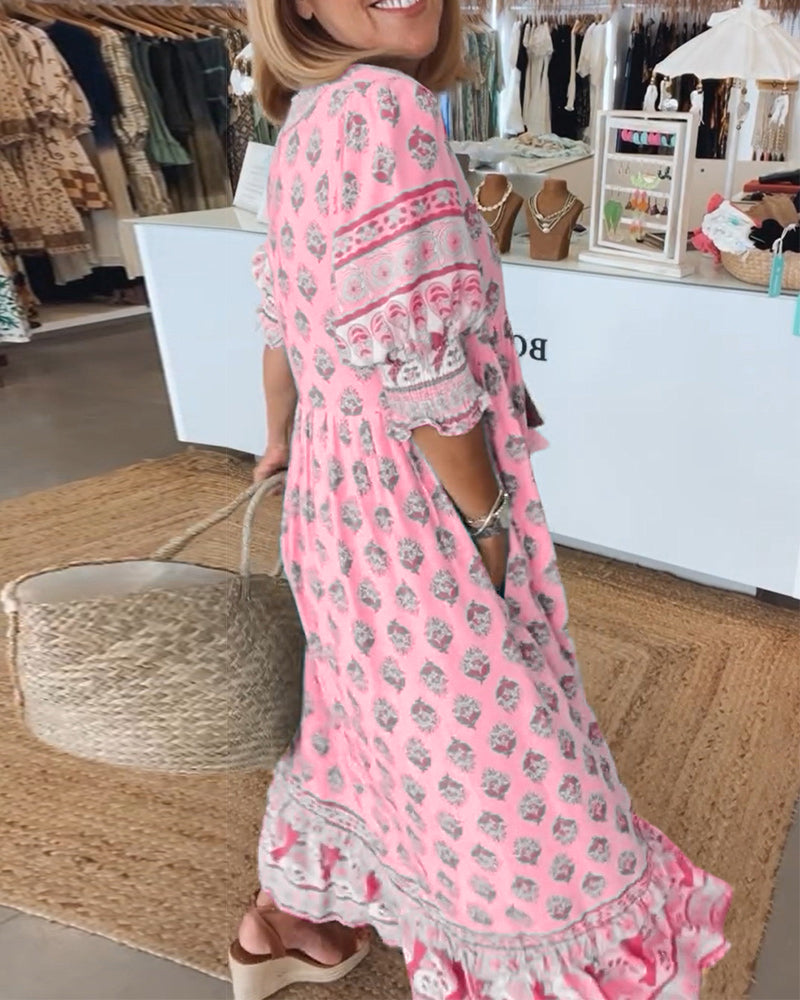 Tallulah | Printed V-Neck Dress