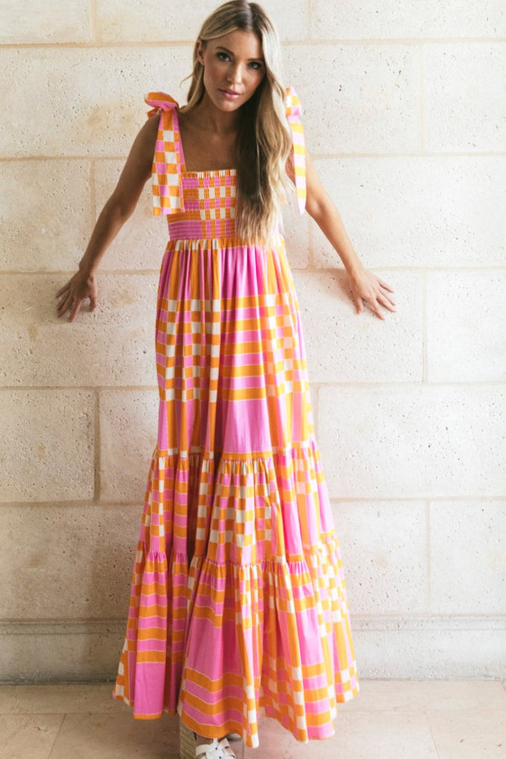 Dove | Checkered Maxi Dress