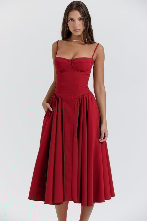 Lorelei | Sleeveless Corset Midi Dress