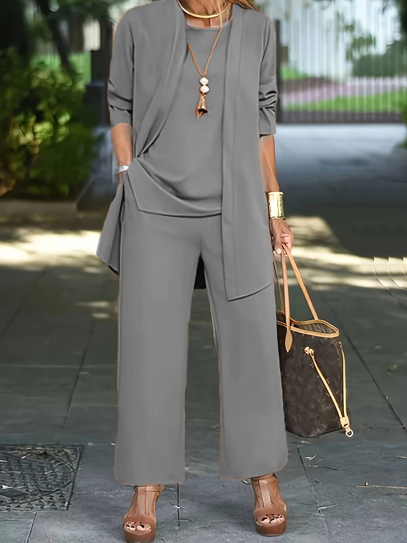 Harlow | Women's Elegant Three-Piece Pantsuit Set