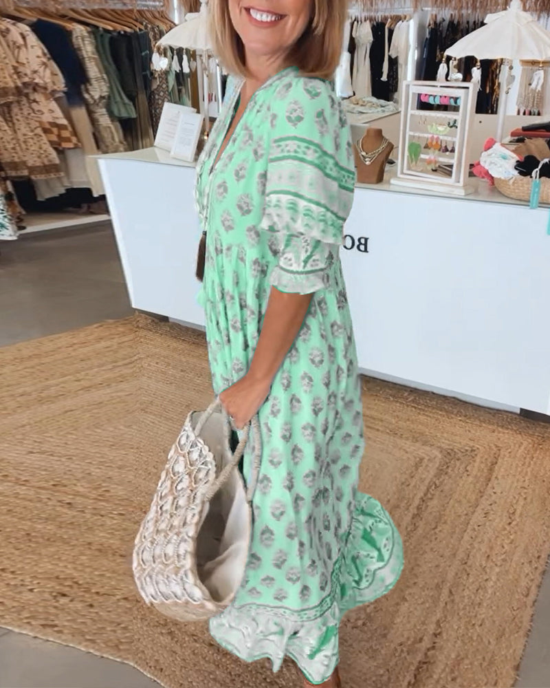 Tallulah | Printed V-Neck Dress