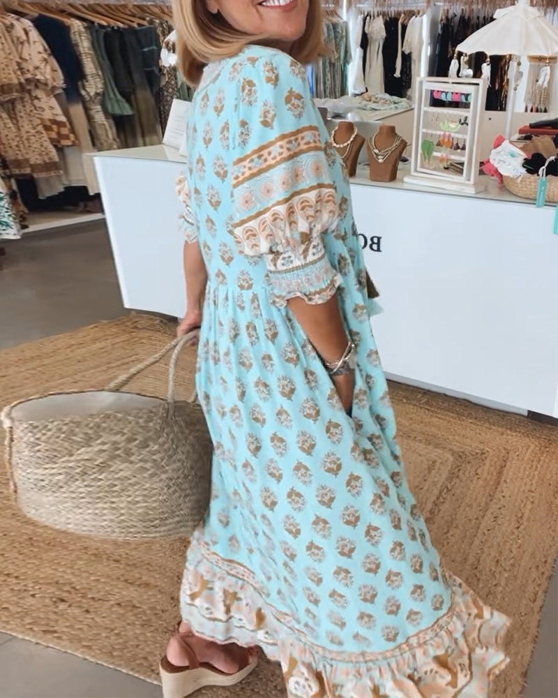 Tallulah | Printed V-Neck Dress