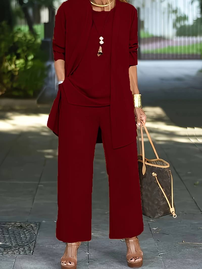 Harlow | Women's Elegant Three-Piece Pantsuit Set