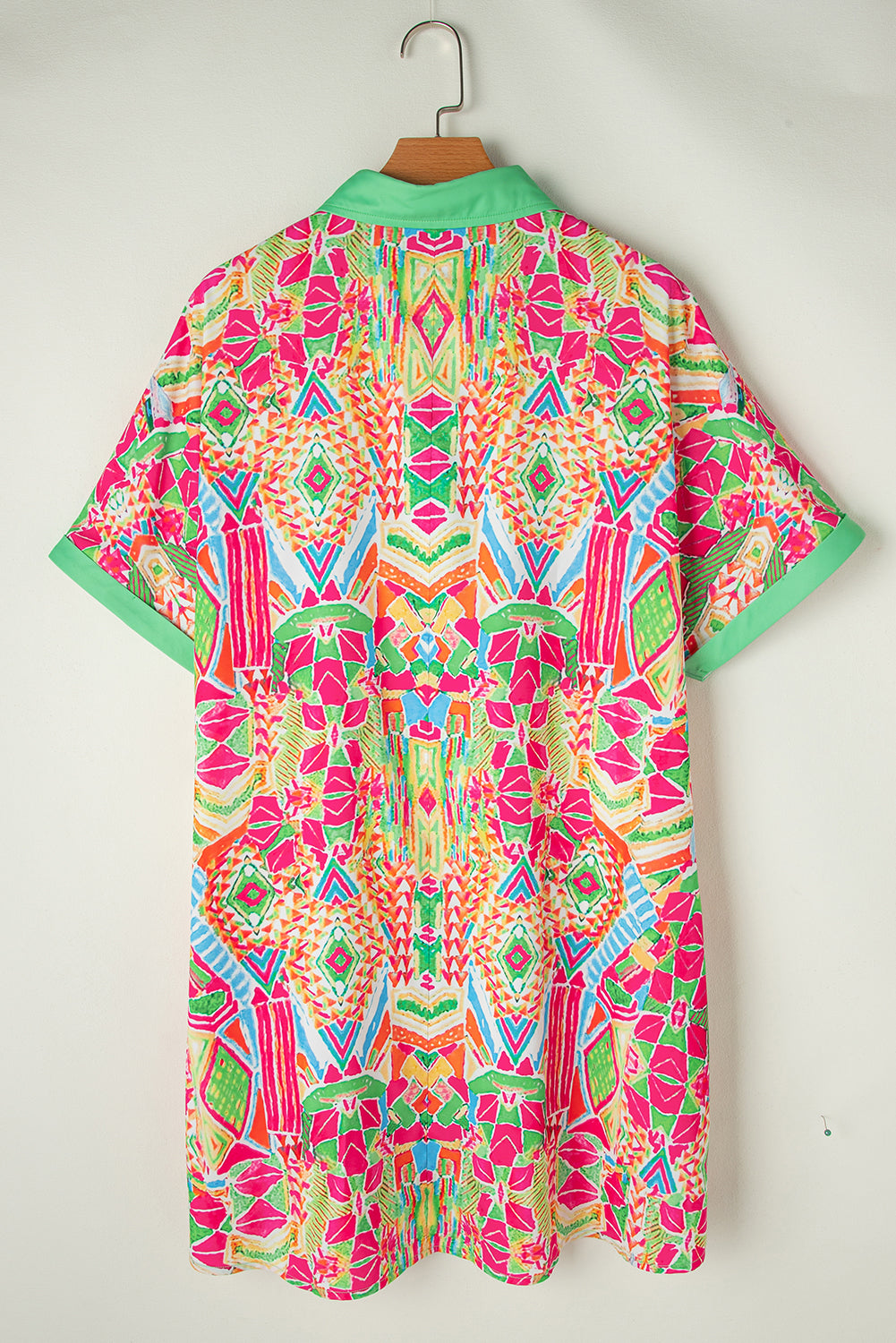 Selah | Geometric Print Shirt Dress