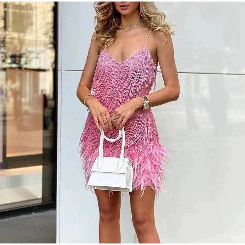Matilda | Feather Mini Dress