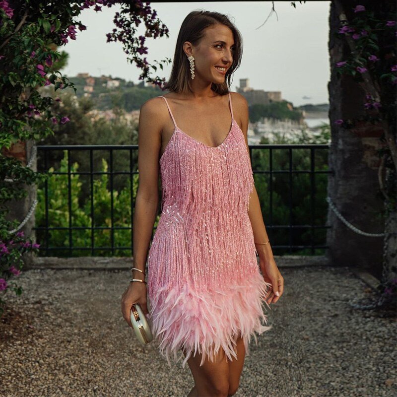 Matilda | Feather Mini Dress