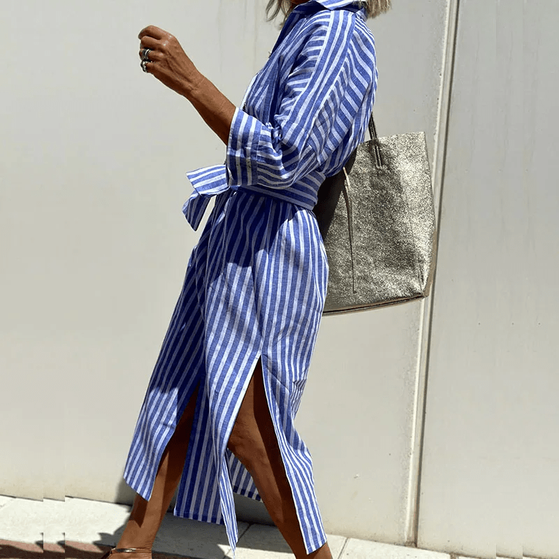 Molly | Chic Striped Shirt Dress