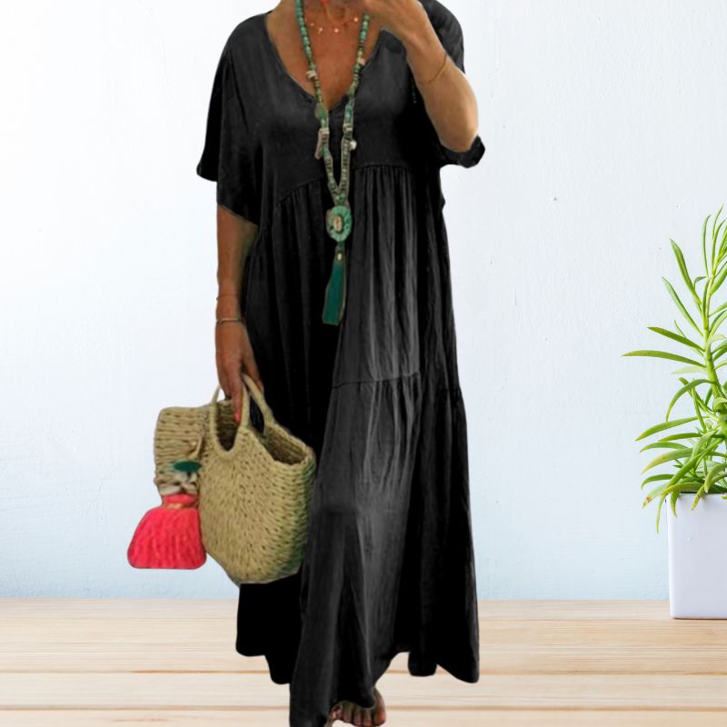 Eleni | Cotton Linen Maxi Summer Dress