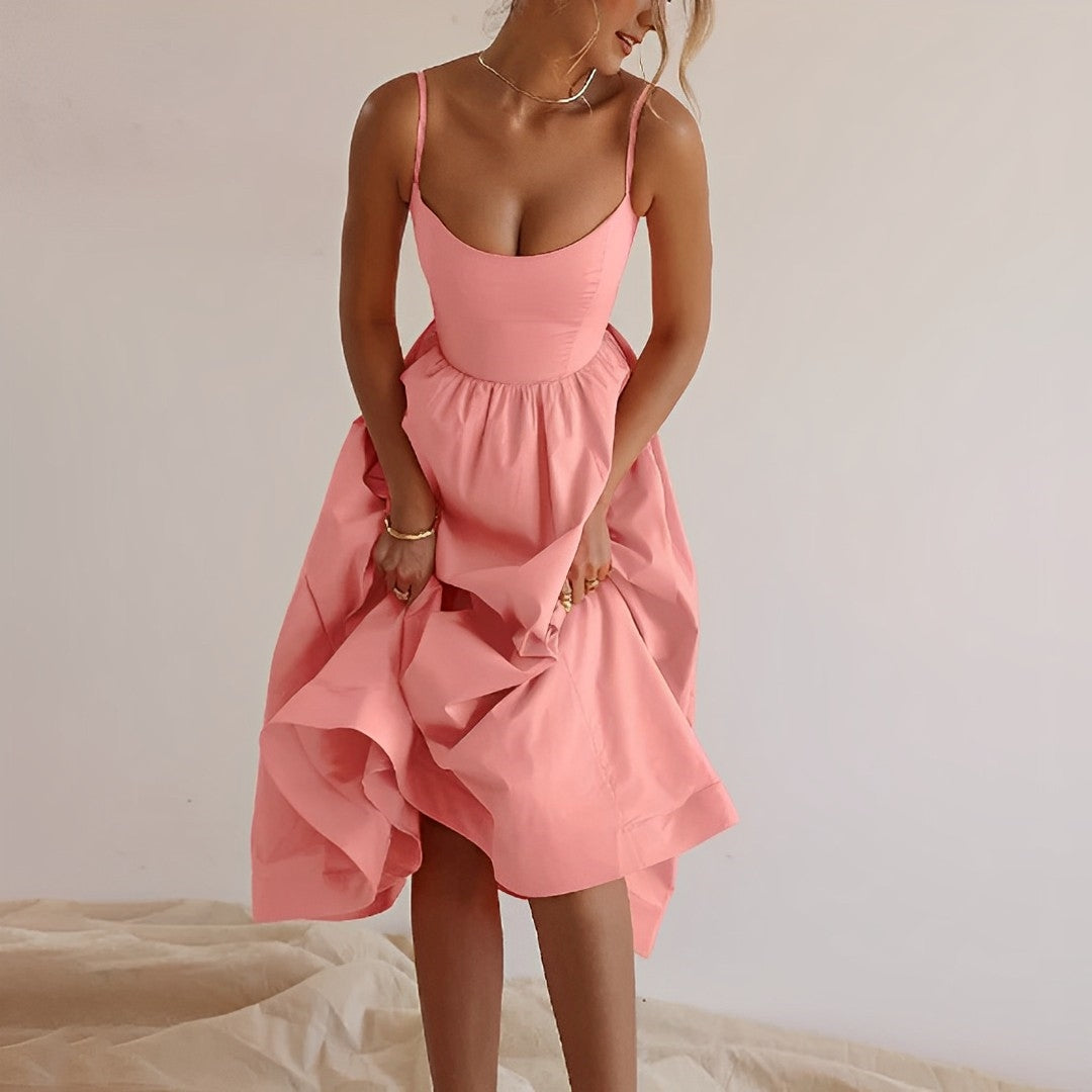 Enid | Spaghetti Strap Puff Dress