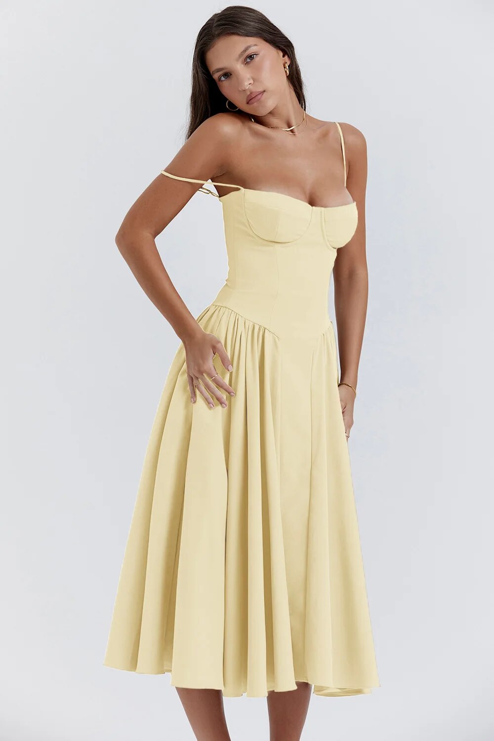 Lorelei | Sleeveless Corset Midi Dress
