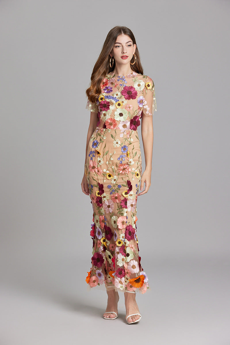 Alba | Elegant Sleeveless Embroidered Women's Maxi Dress