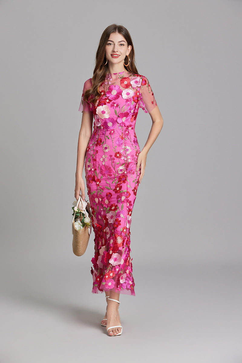 Alba | Elegant Sleeveless Embroidered Women's Maxi Dress
