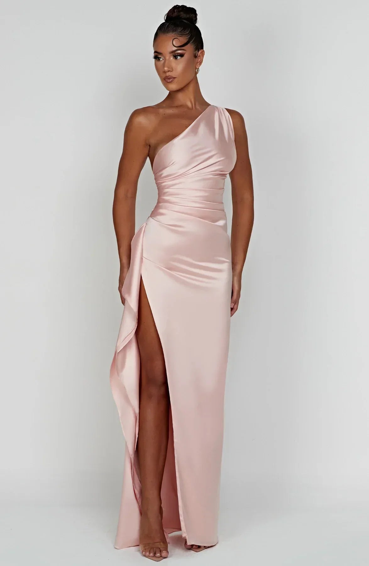 Isabeau | One Shoulder Satin Dress